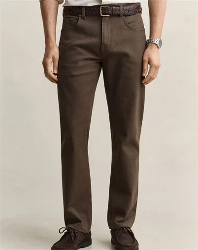 Gant - Regular Fit Twill Jeans - Shadow Brown